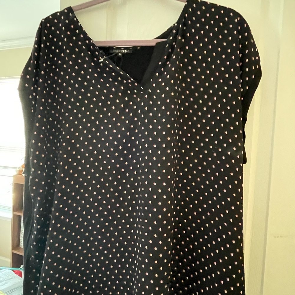 Black Polka Dot Women's Top
